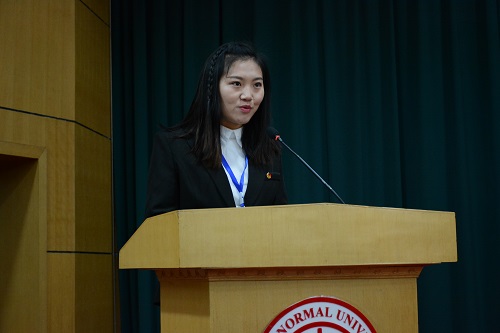 山西大同大学爱心自立社主席常宇宁同学发言